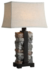 Uttermost Kodiak Concrete Steel and Fabric Table Lamp in Gray and Black