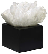 Cyan Design Medium Quartz Table Accent, Black and White Crystal