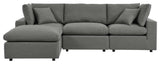 Commix 4-Piece Outdoor Patio Sectional Sofa Charcoal -5580