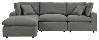 Commix 4-Piece Outdoor Patio Sectional Sofa Charcoal -5580