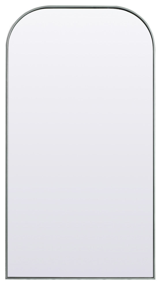 Metal Frame Arch Full Length Mirror 35X66 Inch, Silver