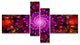 Purple Glowing Crystals In Space, Floral Canvas Art Print, 60"x32", 4 panels
