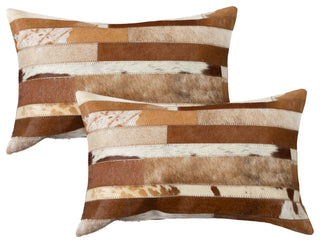 Natural Home Decor Torino Madrid Cowhide Pillow, 2-Piece