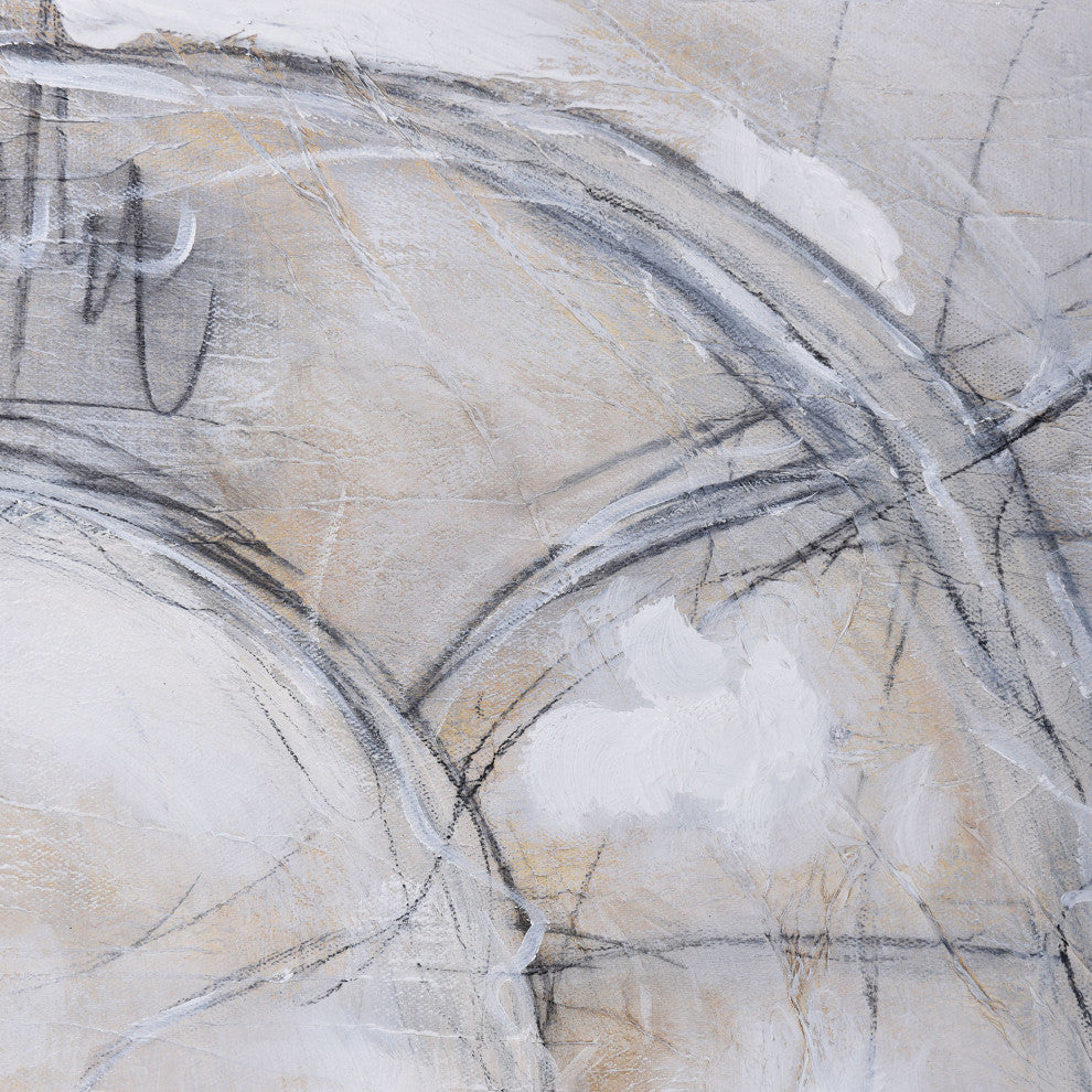 Rudiment II Hand Painted Abstract Framed Canvas 32"Wx47"H2"D