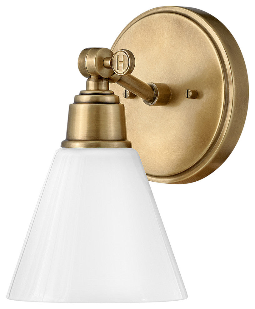 Hinkley Arti 10" Medium Adjustable Single Light Vanity, Heritage Brass