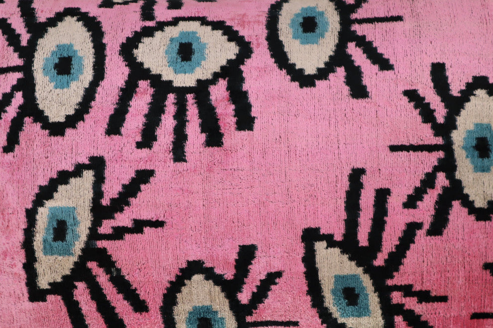 Canvello Pink Evil Eye Pillow for Couch, 16"x24"