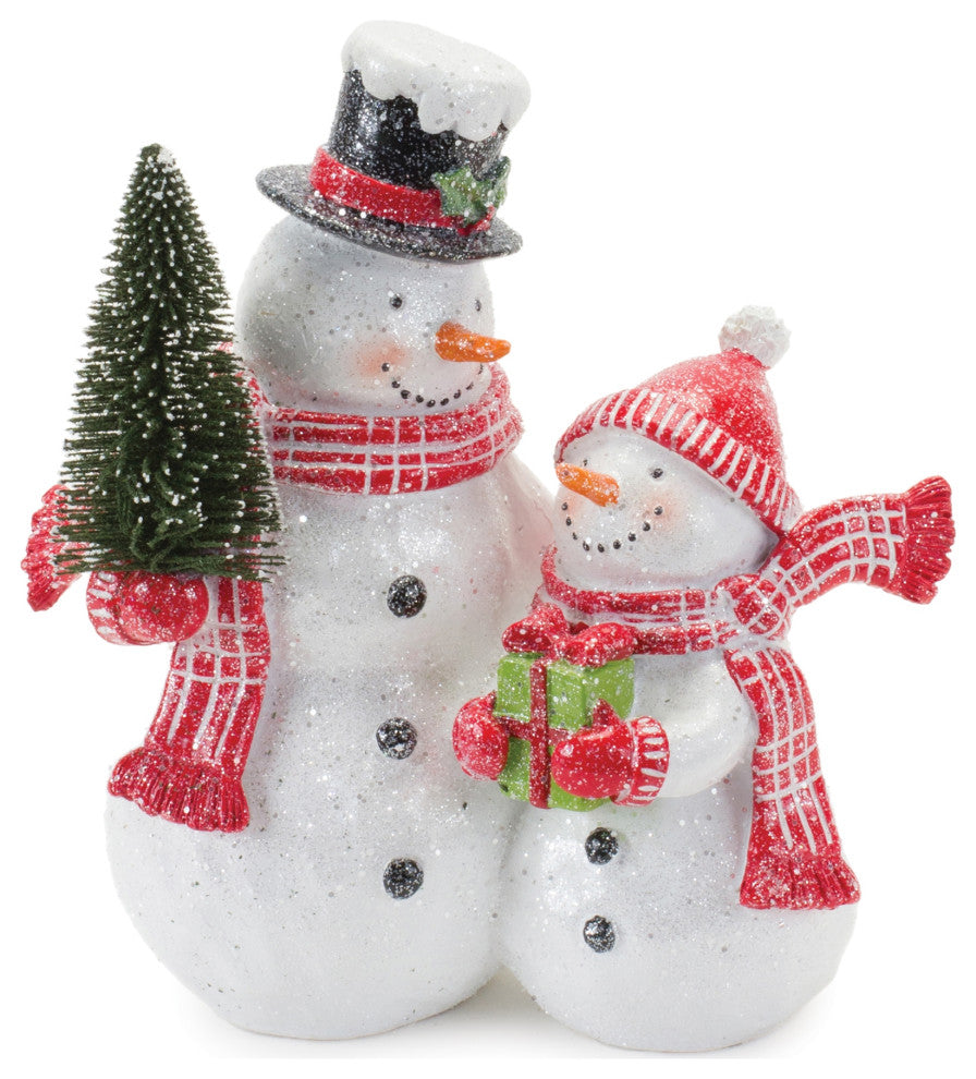 Snowman Couple Figurine 7.5"H