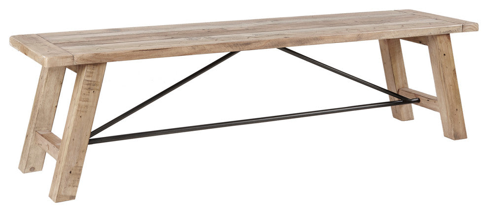 INK+IVY Sonoma Dining Bench, Natural, Natural, 4-Piece Dining Set