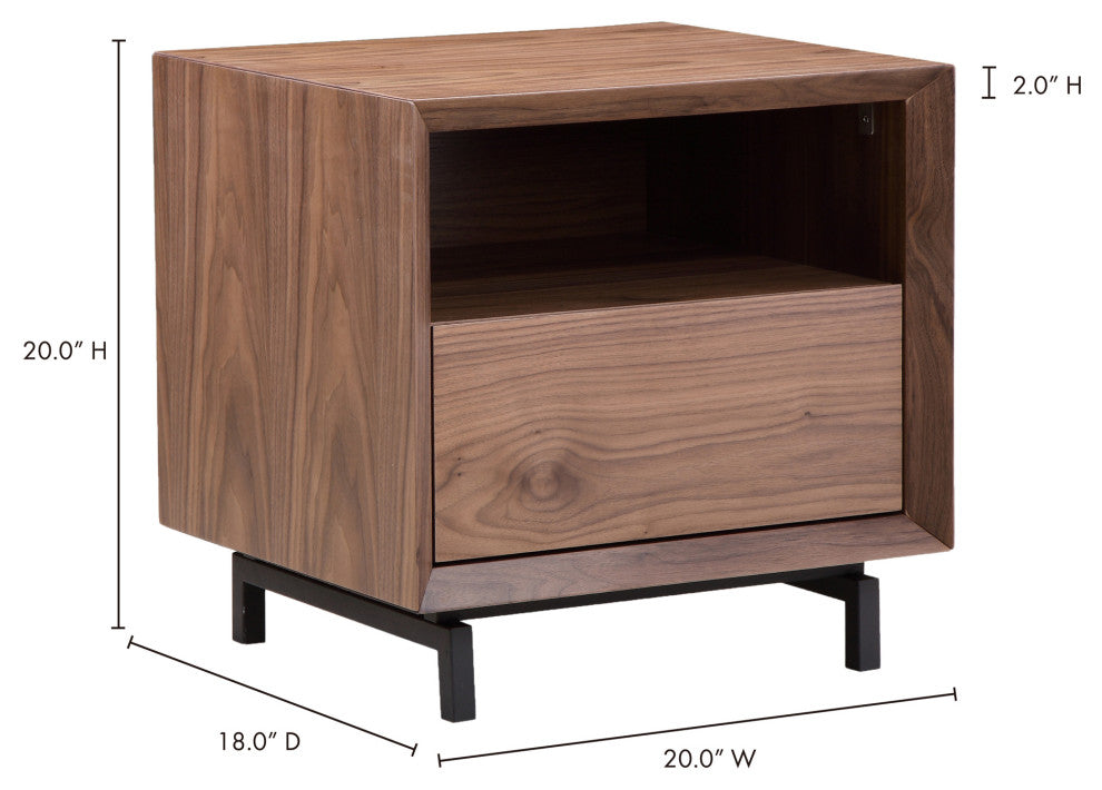 Contemporary Persela Side Table - Brown