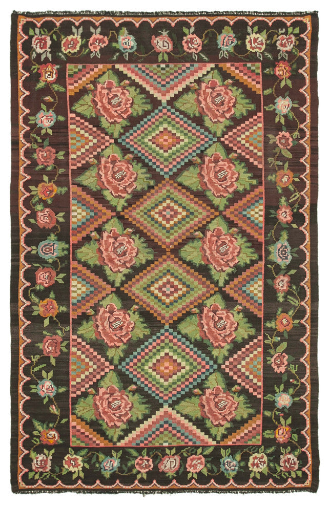 Rug N Carpet - Handmade Moldovan 6' 4'' x 9' 6'' Unique Flatweave Kilim Rug