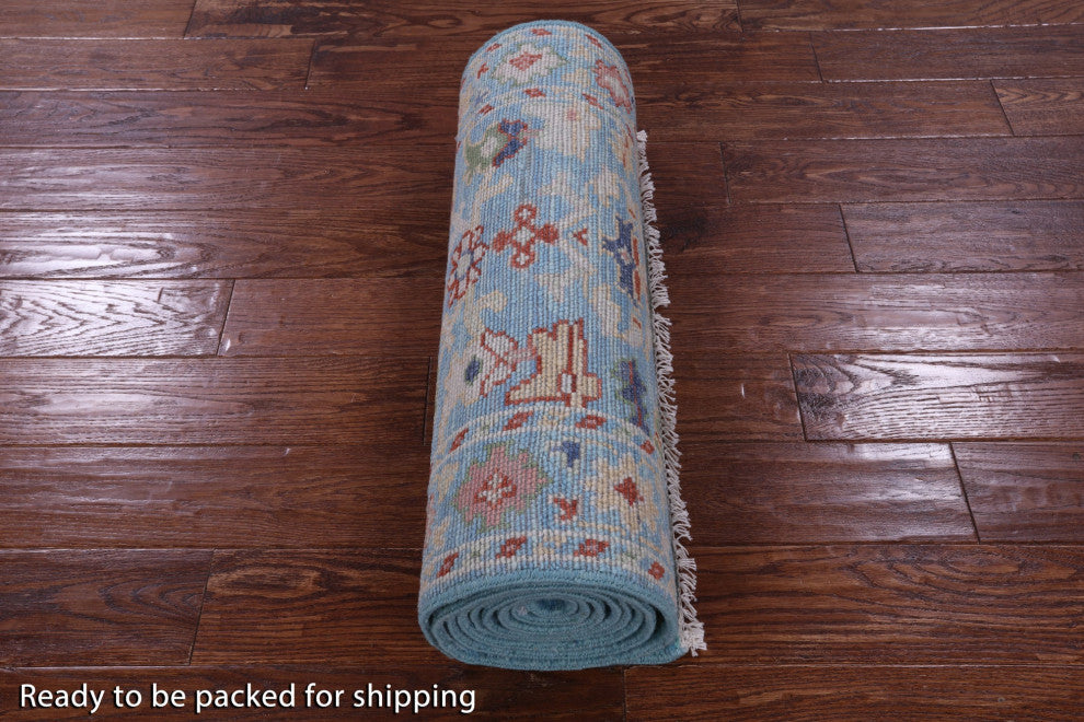 2' 6" X 11' 6" Turkish Oushak Hand Knotted Wool Runner Rug - Q14986