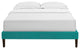Tessie Full Fabric Bed Frame With Squared Tapered Legs, Teal