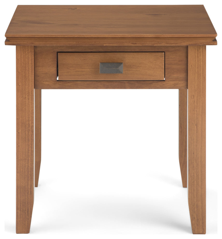 Artisan SOLID WOOD End Table in Honey Brown