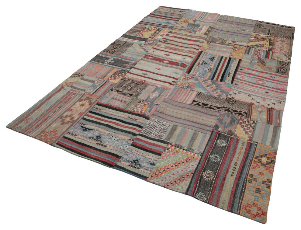 Rug N Carpet - Handmade Anatolian 6' 8'' x 9' 11'' Unique Patchwork Kilim Rug