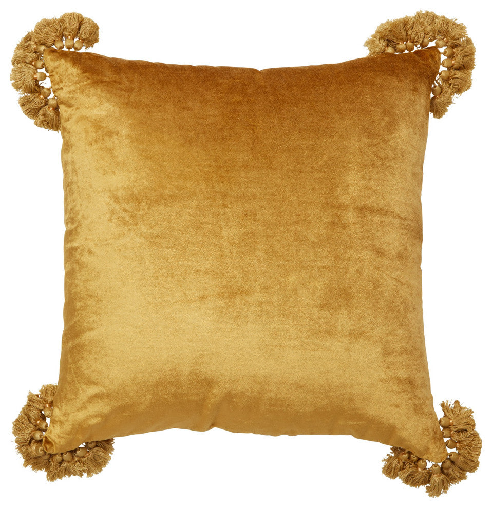 Raj Velvet Pillow, Olive