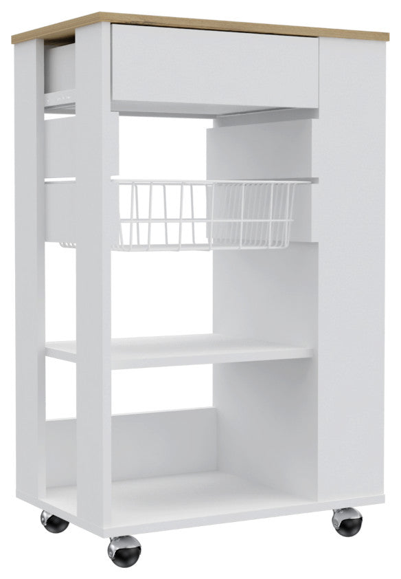 Kitchen Cart Sonex, Kitchen, White / Light Oak