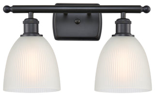 Castile 2-Light Bath Vanity-Light, Matte Black, White