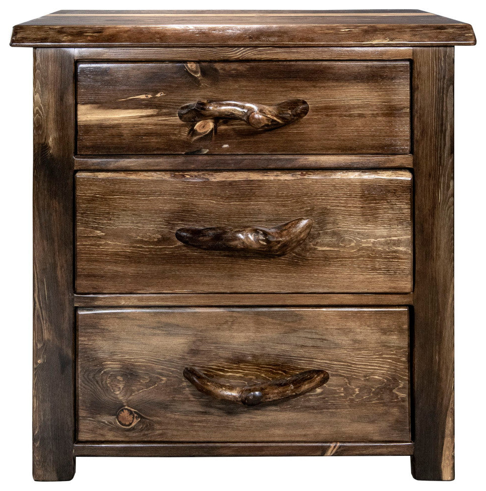 Big Sky Collection Live Edge 3 Drawer Chest of Drawers, Provincial Stain
