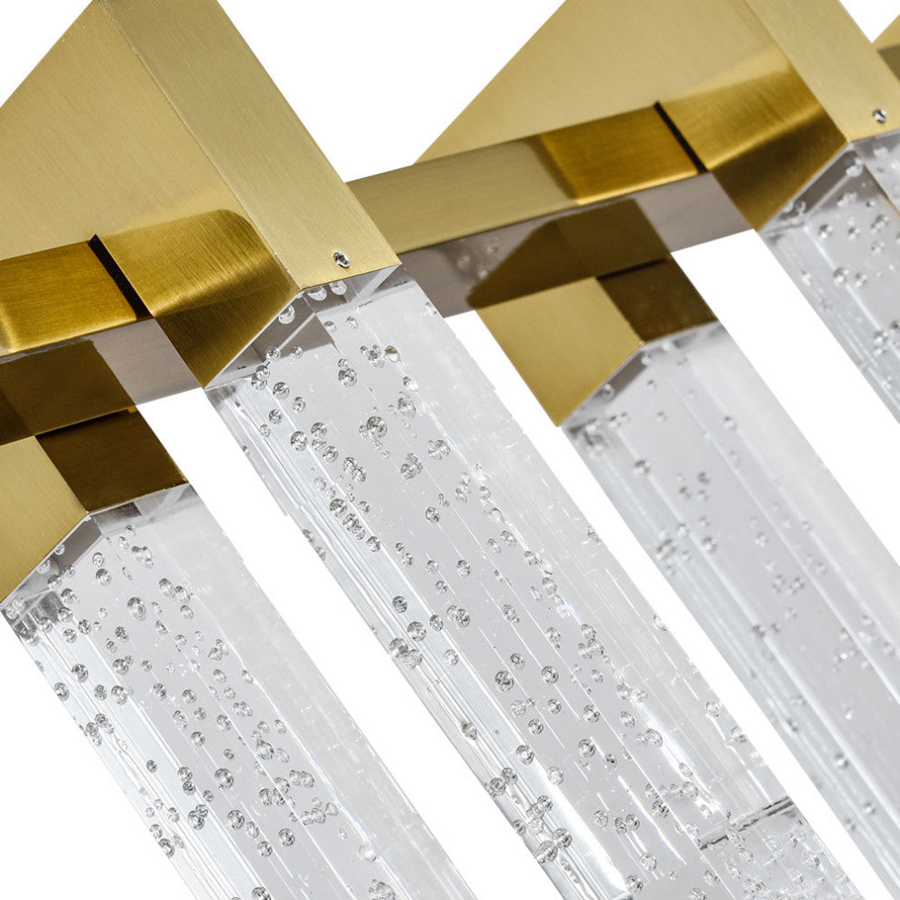 Sorrento 40" Linear ETL Certified Integrated LED Chandelier, Antique Brass