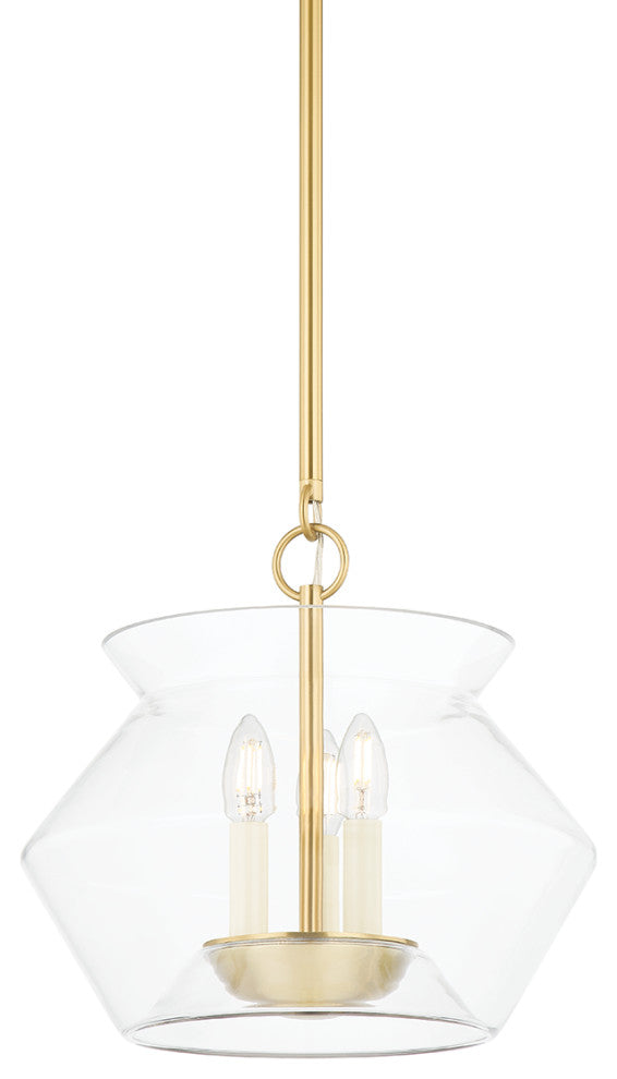 Edmonton 3 Light Lantern, Aged Brass