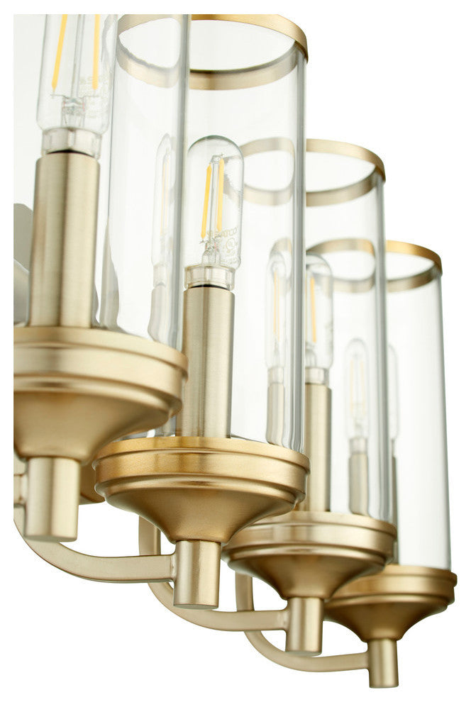 Collins 4-Light Vanity Fixture, Aged Brass