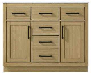 Home Living 42" Single Bathroom Vanity, Honey Brown