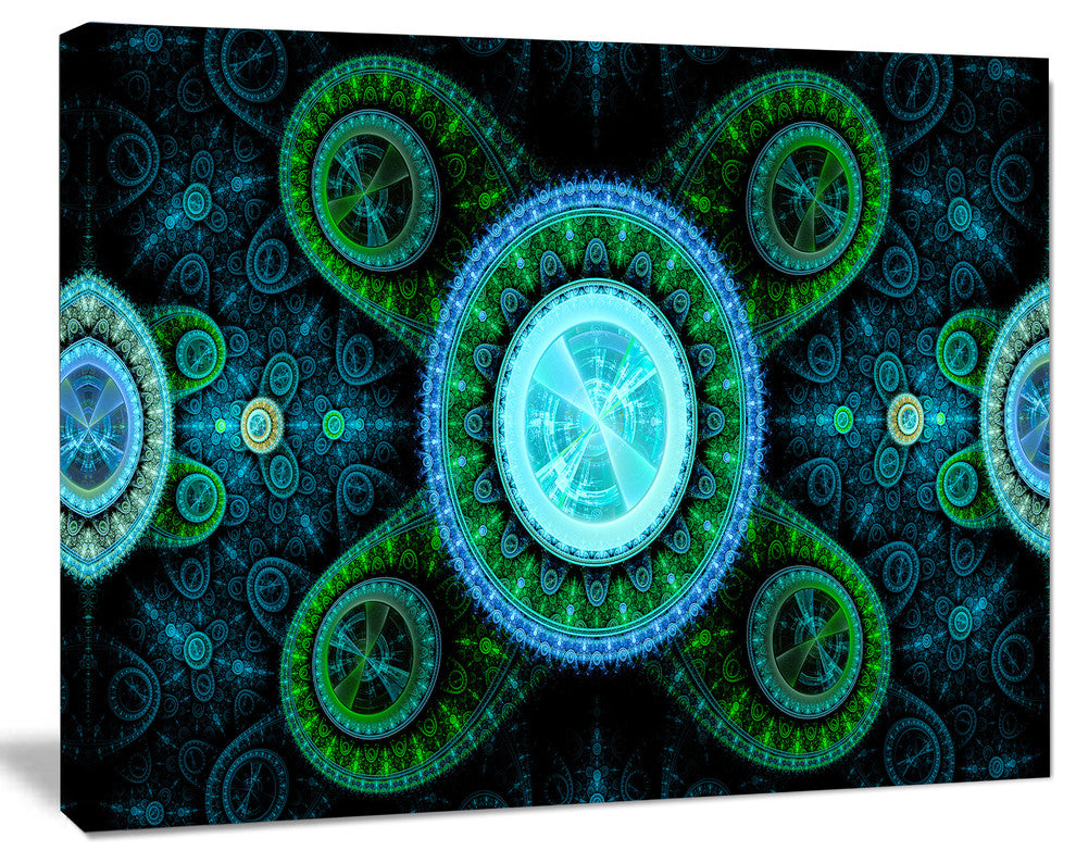 Bright Blue Psychedelic Relaxing Art, Oversized Abstract Canvas Art Print, 60x40