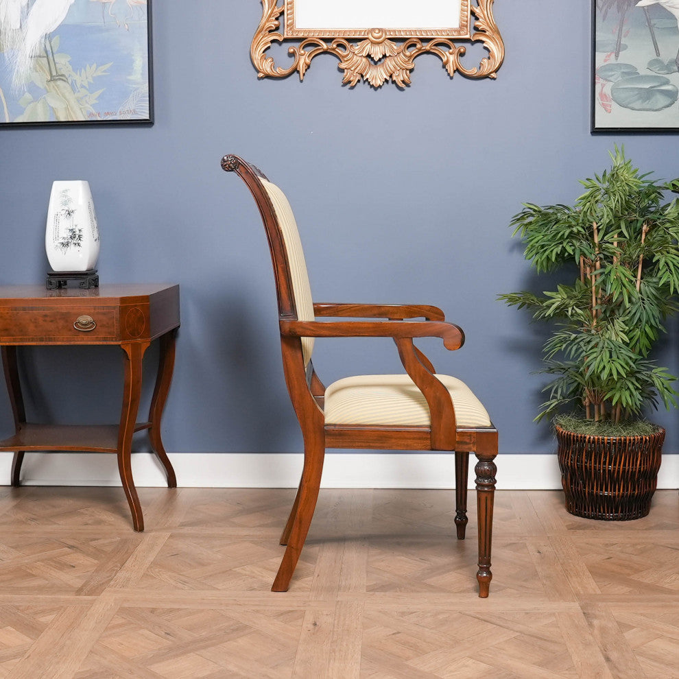 Tall Back Upholstered Arm Chair