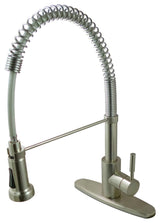8" Centerset Single Handle Kitchen Faucets, Pull-Out Sprayer, Satin Nickel