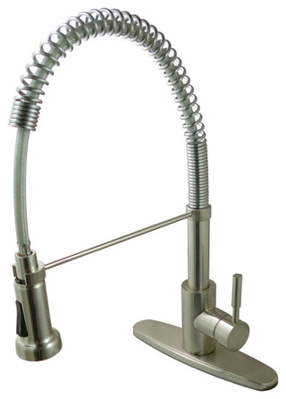 8" Centerset Single Handle Kitchen Faucets, Pull-Out Sprayer, Satin Nickel