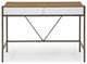 Loft Lyfe Anisa Desk, 2 Storage Drawers, Natural/Bronze
