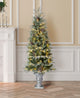 2-Pack 5' Pre-Lit Pine Artificial Christmas Porch Tree, 180 Warm White Lights