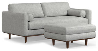 Morrison 89" Sofa and Ottoman Set, Woven-Blend Fabric, Mist Gray