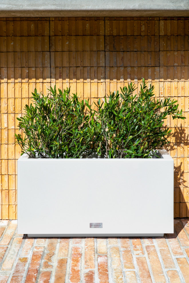 Veradek Block Series Long Box Planter, White, 13"h X 11"w X 25"l