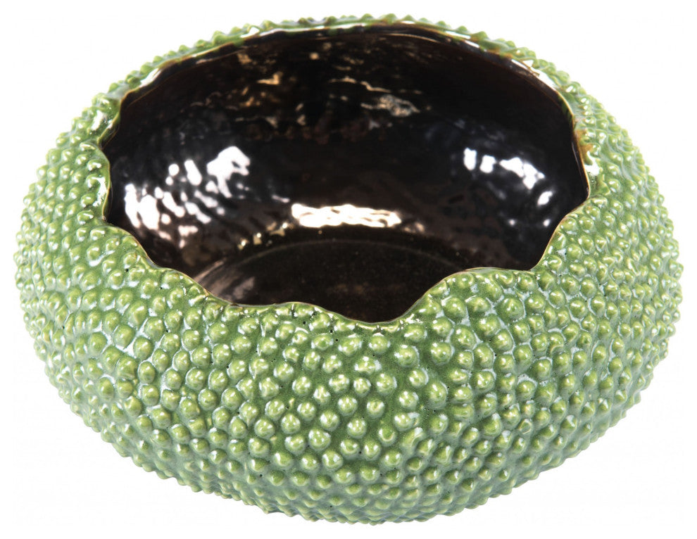 8.5" x 8.5" x 3.9" Green, Ceramic, Bowl