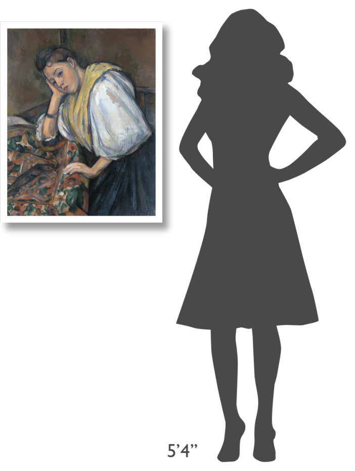 "Young Italian Woman at a Table" Digital Paper Print by Paul Cezanne, 24"x30"
