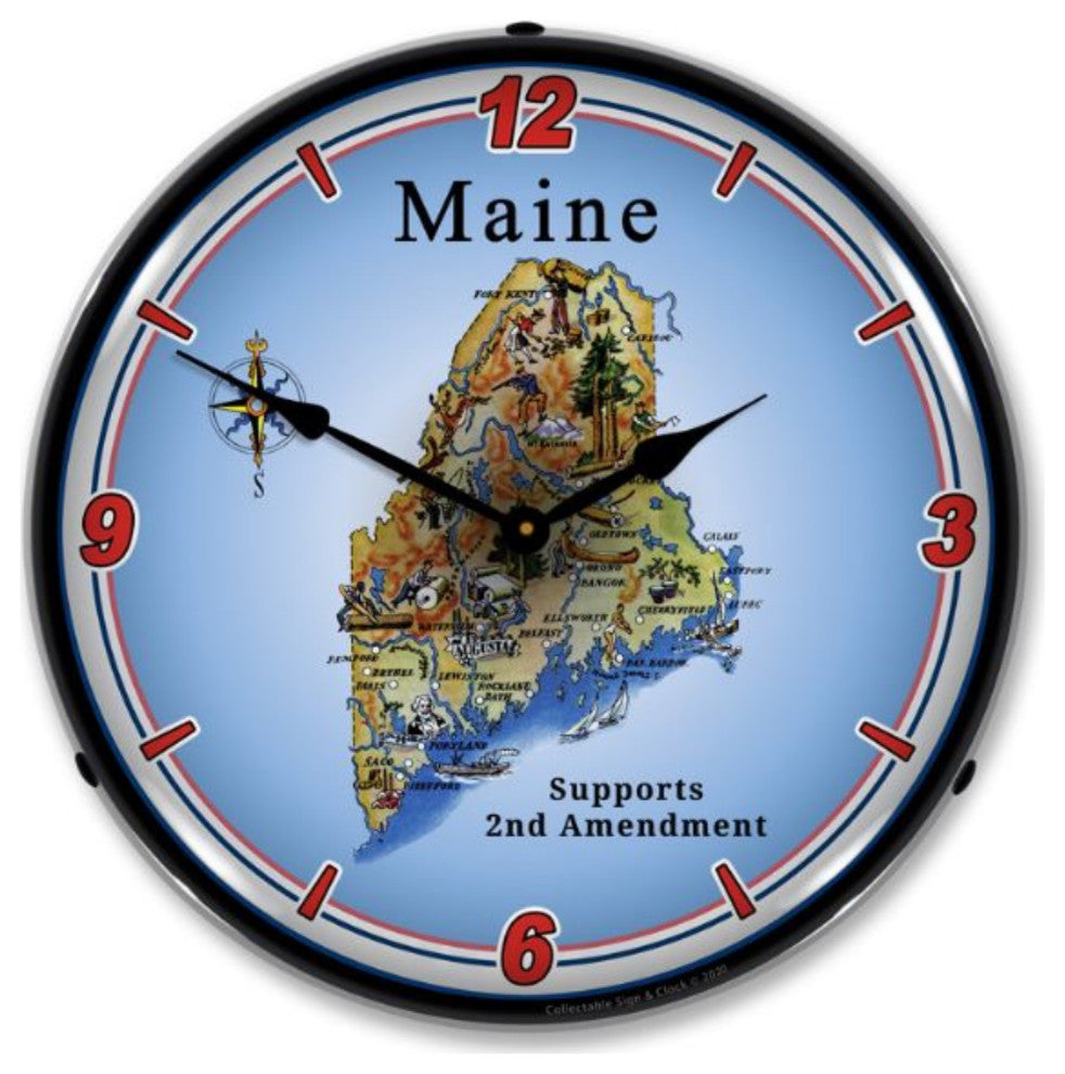 N20031042 Maine Supports the 2nd Amendment Clock