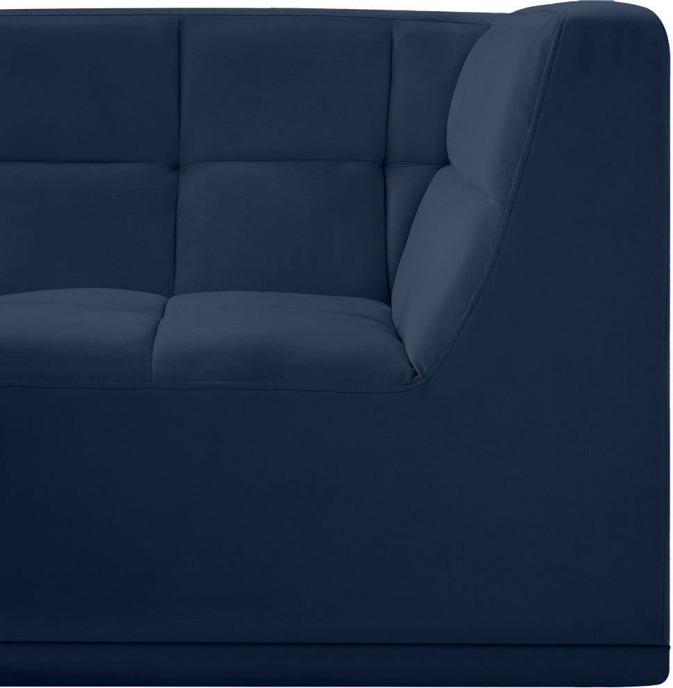 Relax Velvet Upholstered Corner Chair, Navy