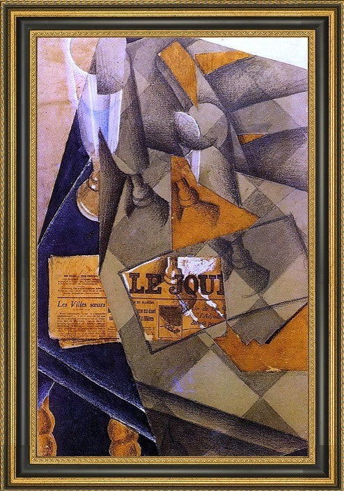Juan Gris Still Life - 18" x 27" Framed Premium Canvas Print