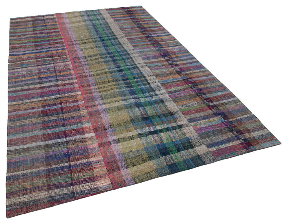 Rug N Carpet - Handmade Oriental 6' 7'' x 9' 11'' Tribal Patchwork Kilim Rug