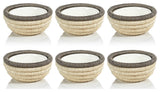 Matera 5.25"Coiled Abaca Condiment Bowls, Taupe, Set of 6