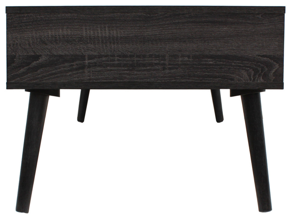 GDF Studio Savone Mid Century Modern Faux Wood Overlay Coffee Table, Gray Oak