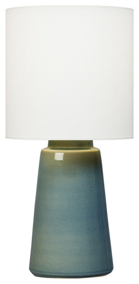 Visual Comfort Studio Vessel One Light Table Lamp, Blue Anglia Crackle