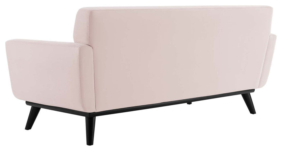 Tufted Loveseat Sofa, Velvet, Pink, Modern, Living Lounge Hotel Hospitality