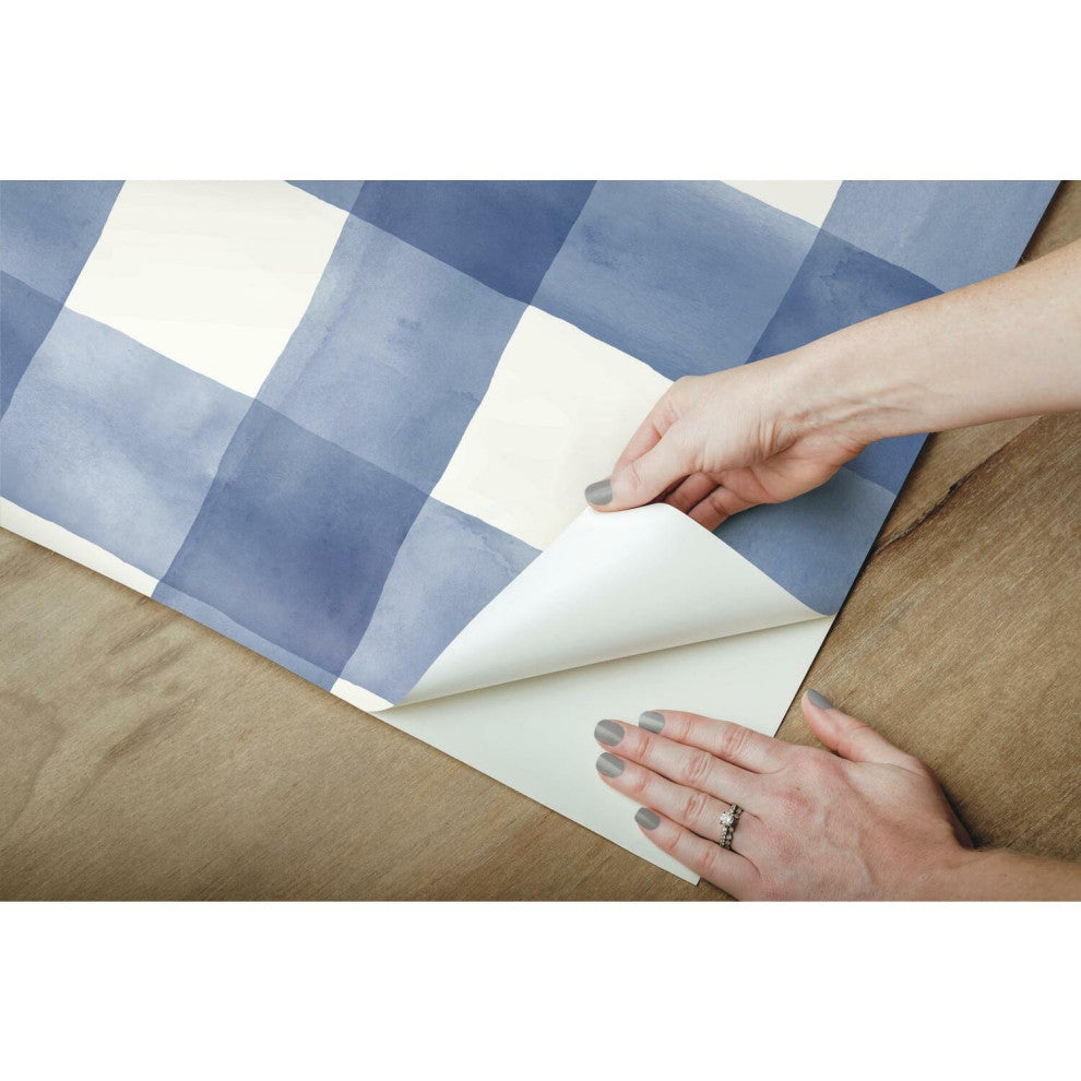 Checkmate Watercolor Plaid Peel and Stick Wallpaper