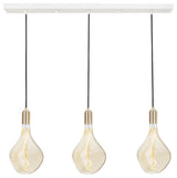 Linear Triple Pendant with Brass with 3 Voronoi II LED Bulbs US