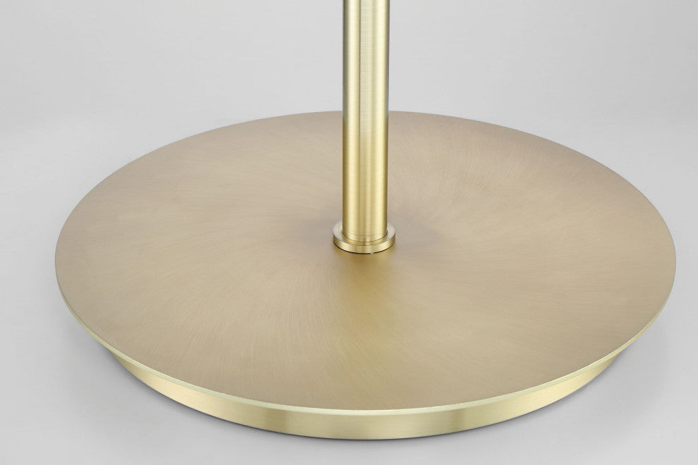X3 Floor Lamp, Satin Brass, White Shade