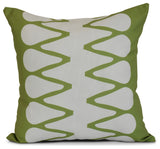 Green Zipped, Geometric Print Pillow, 20"x20"