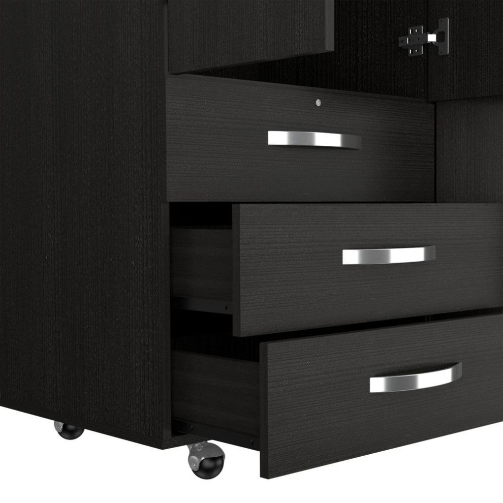 Hamilton mobile armoire - black