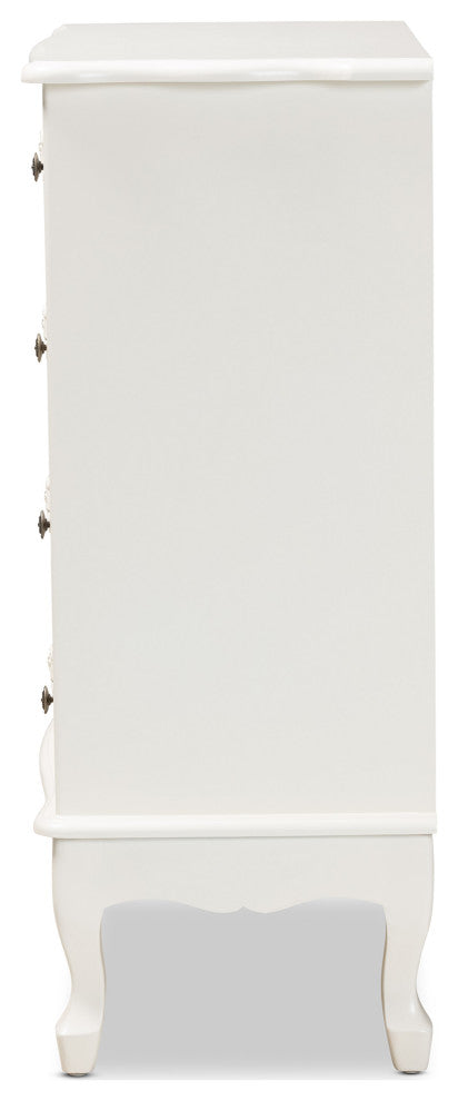 Callen Classic and Traditional White Finished Wood 4-Drawer Storage Cabinet